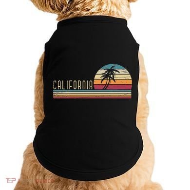 Cali Summer Vacation Ca Palm Trees Usa Retro California Doggie Tank