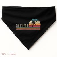 Cali Summer Vacation Ca Palm Trees Usa Retro California USA-Made Doggie Bandana thumb 0