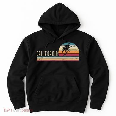 Cali Summer Vacation Ca Palm Trees Usa Retro California Hoodie