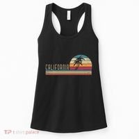 Cali Summer Vacation Ca Palm Trees Usa Retro California Women's Tank Top thumb 0