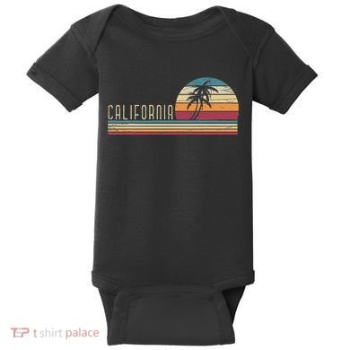 Cali Summer Vacation Ca Palm Trees Usa Retro California Baby Bodysuit