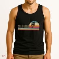 Cali Summer Vacation Ca Palm Trees Usa Retro California Tank Top thumb 3
