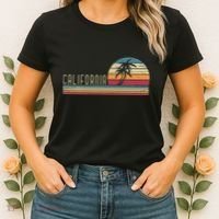 Cali Summer Vacation Ca Palm Trees Usa Retro California Women's T-Shirt thumb 2