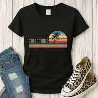 Cali Summer Vacation Ca Palm Trees Usa Retro California Women's T-Shirt thumb 3