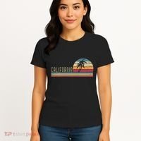 Cali Summer Vacation Ca Palm Trees Usa Retro California Women's T-Shirt thumb 4