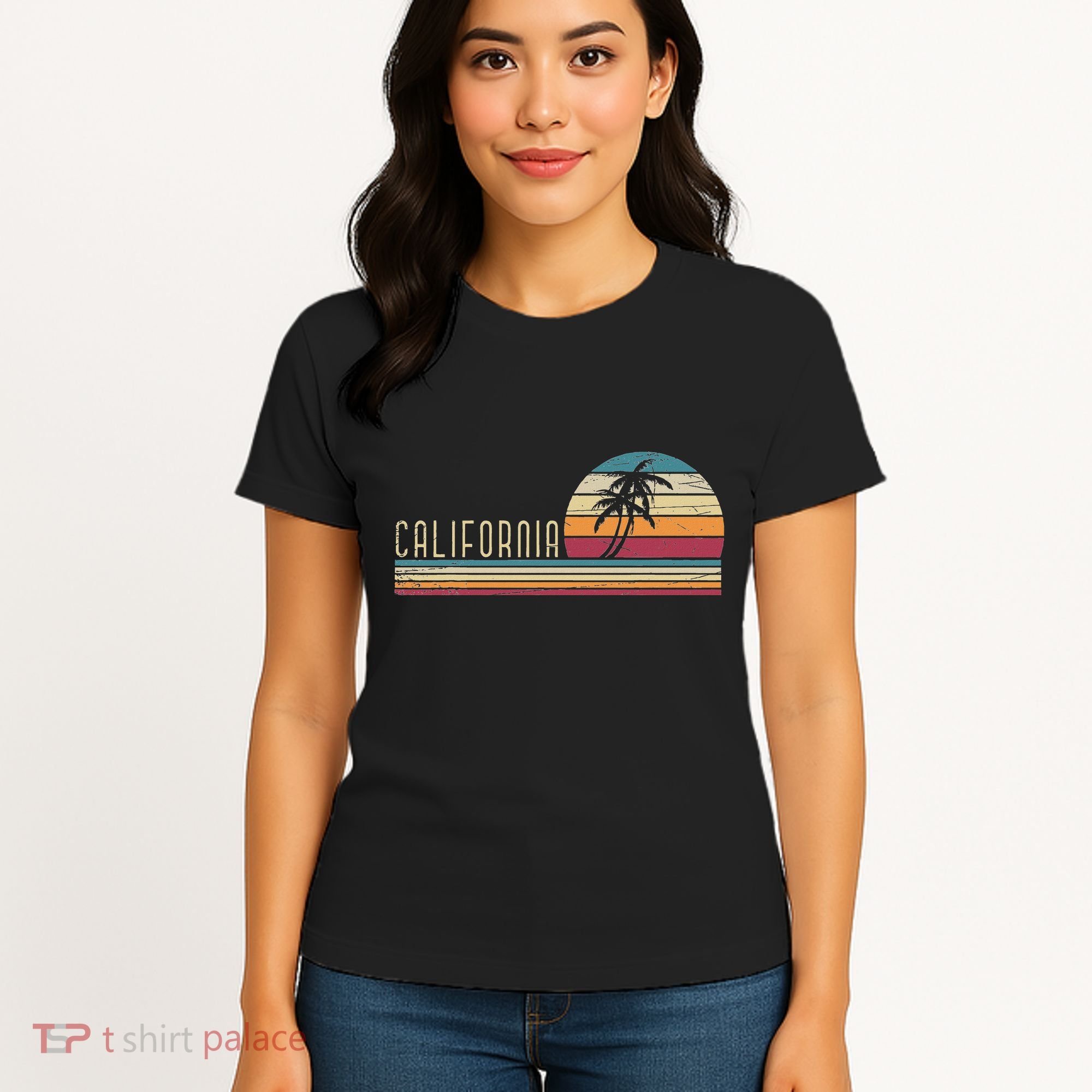 Cali Summer Vacation Ca Palm Trees Usa Retro California Women's T-Shirt