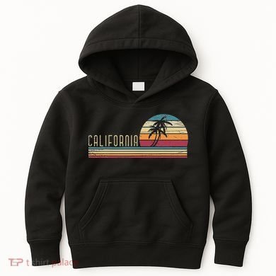 Cali Summer Vacation Ca Palm Trees Usa Retro California Kids Hoodie