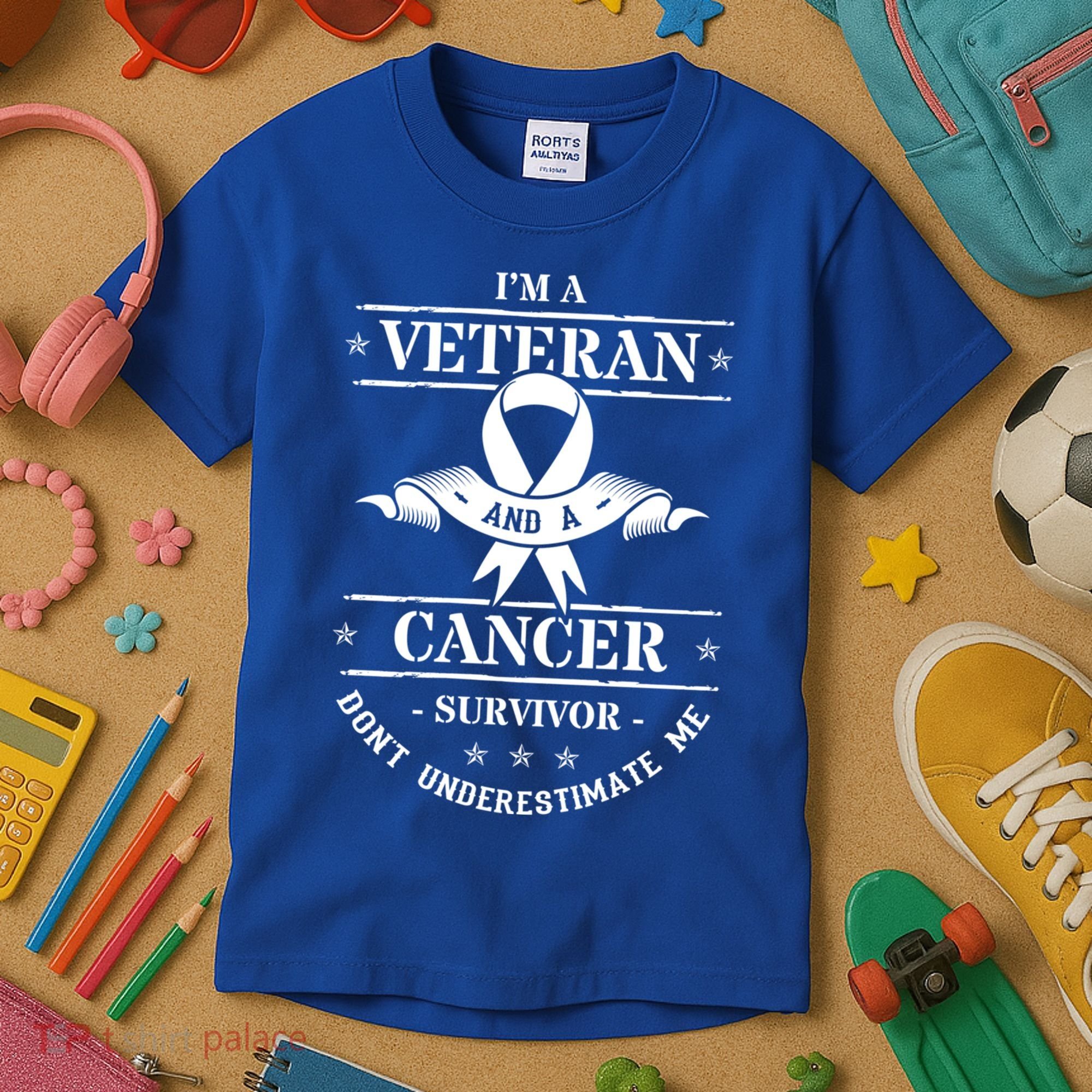 Cancer Survivor Veteran Chemotherapy Warrior Gift Kids T-Shirt