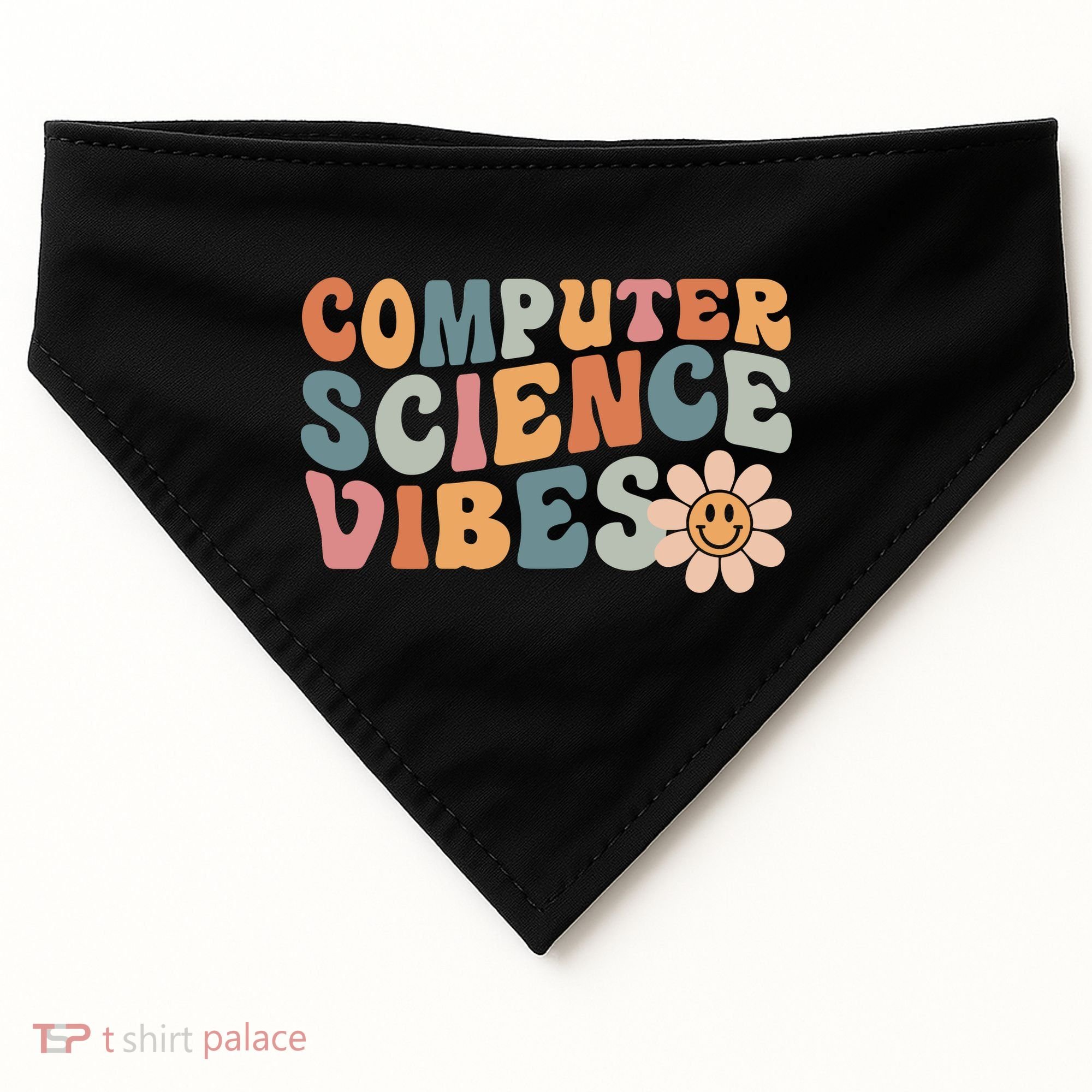Computer Science Vibes IT Computer Science Teacher Student USA-Made Doggie Bandana