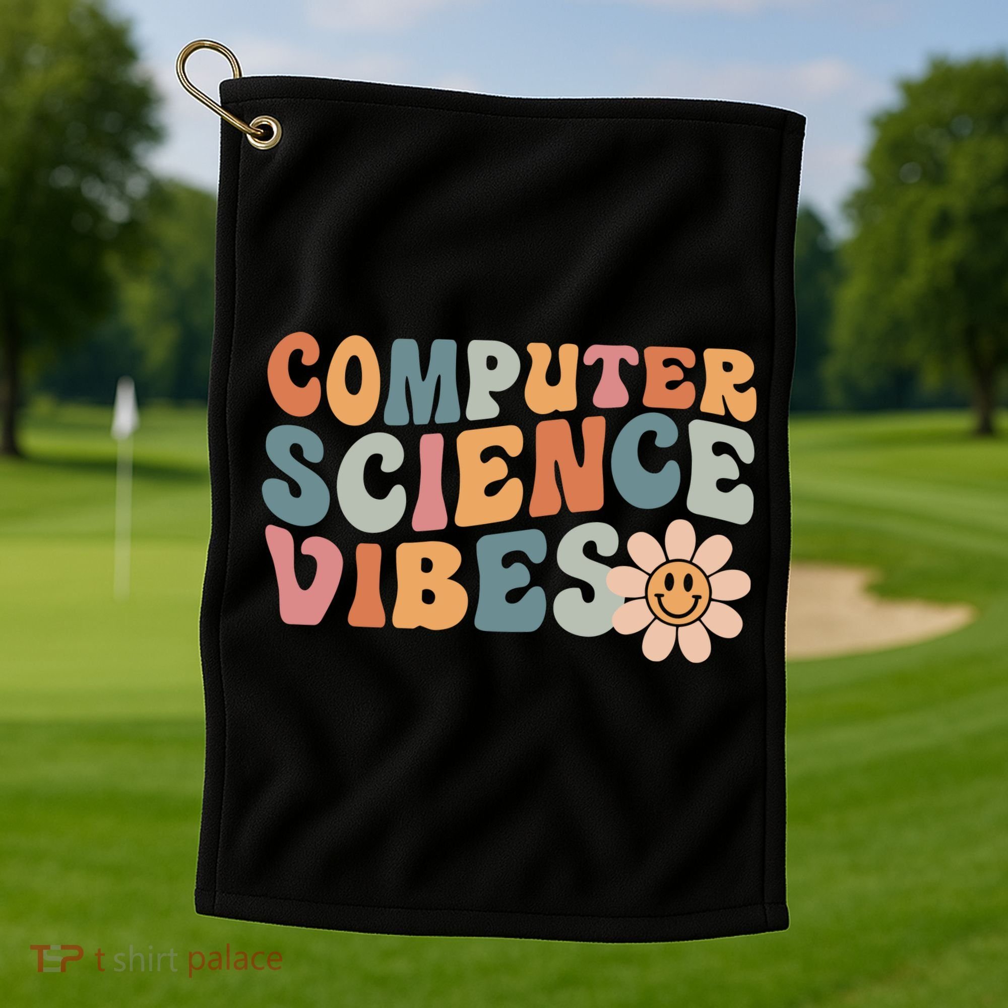 Computer Science Vibes IT Computer Science Teacher Student Golf Towel