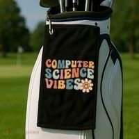 Computer Science Vibes IT Computer Science Teacher Student Golf Towel thumb 2