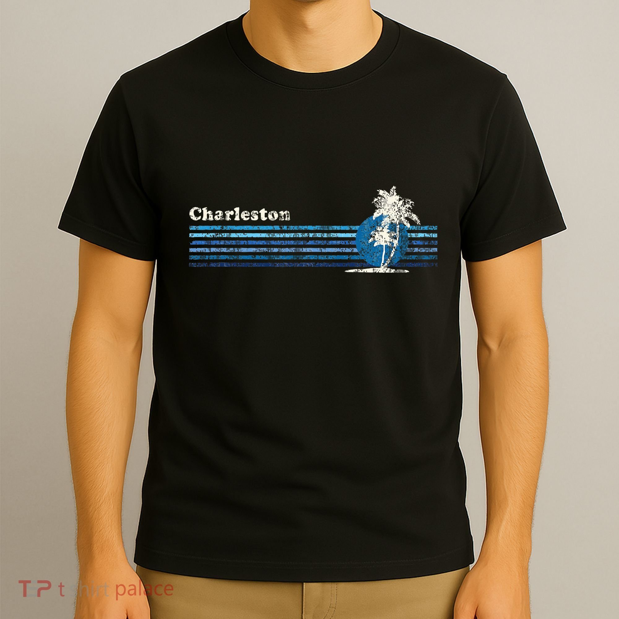 Charleston Sc Vintage 80s Palm Trees Sunset T-Shirt