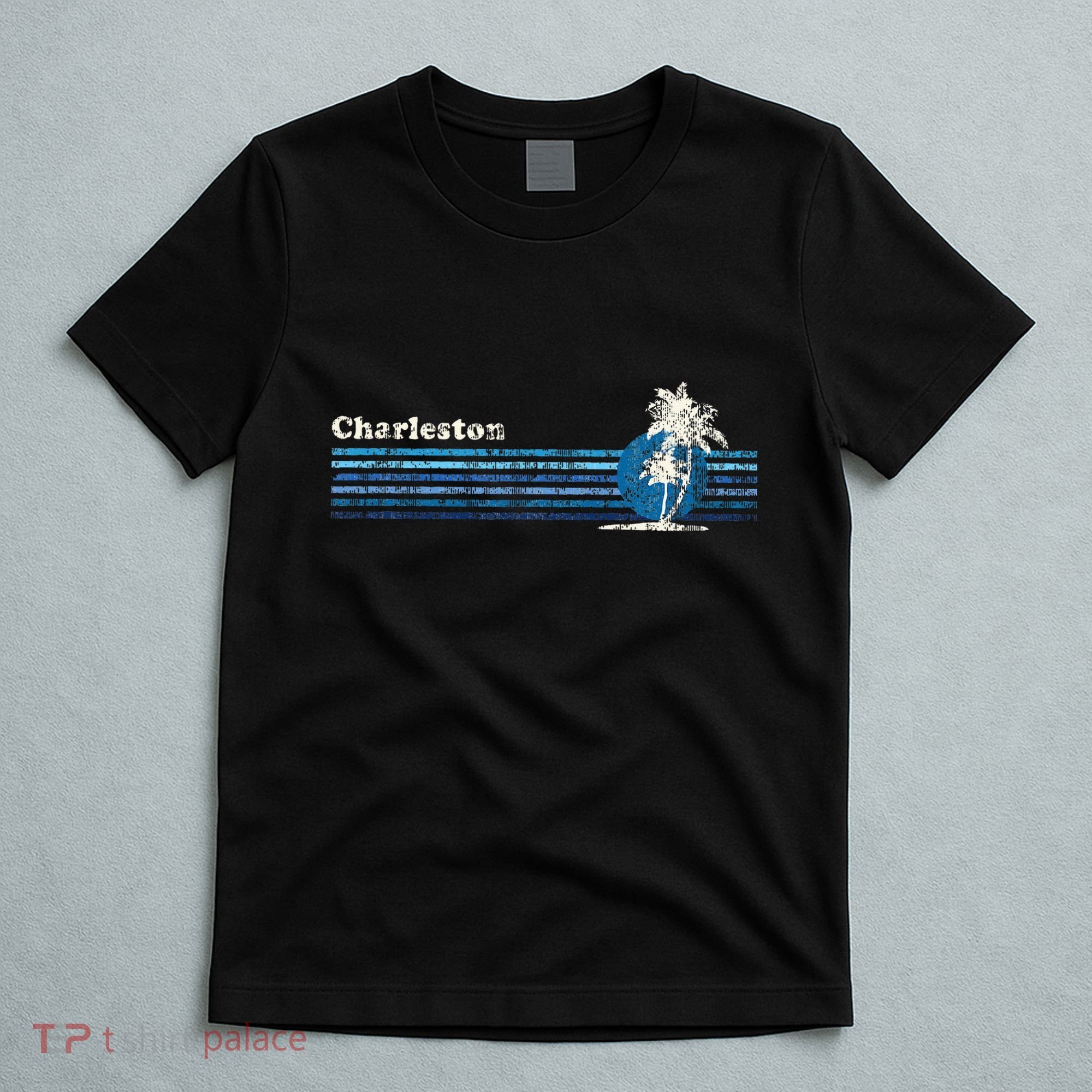 Charleston Sc Vintage 80s Palm Trees Sunset T-Shirt