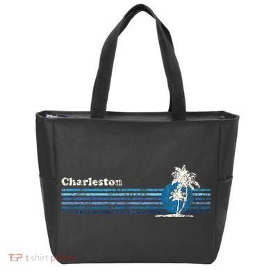 Charleston Sc Vintage 80s Palm Trees Sunset Tote Bag