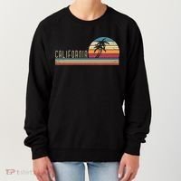 Cali Summer Vacation CA Palm Trees USA Retro California Women's Sweatshirt thumb 0