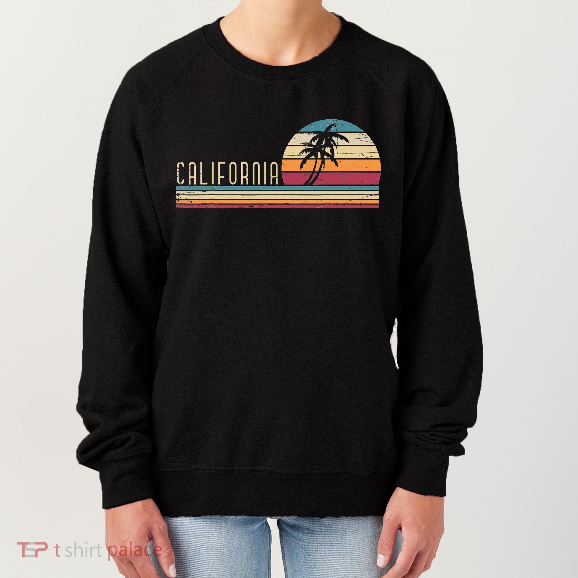 Cali Summer Vacation CA Palm Trees USA Retro California Women's Sweatshirt