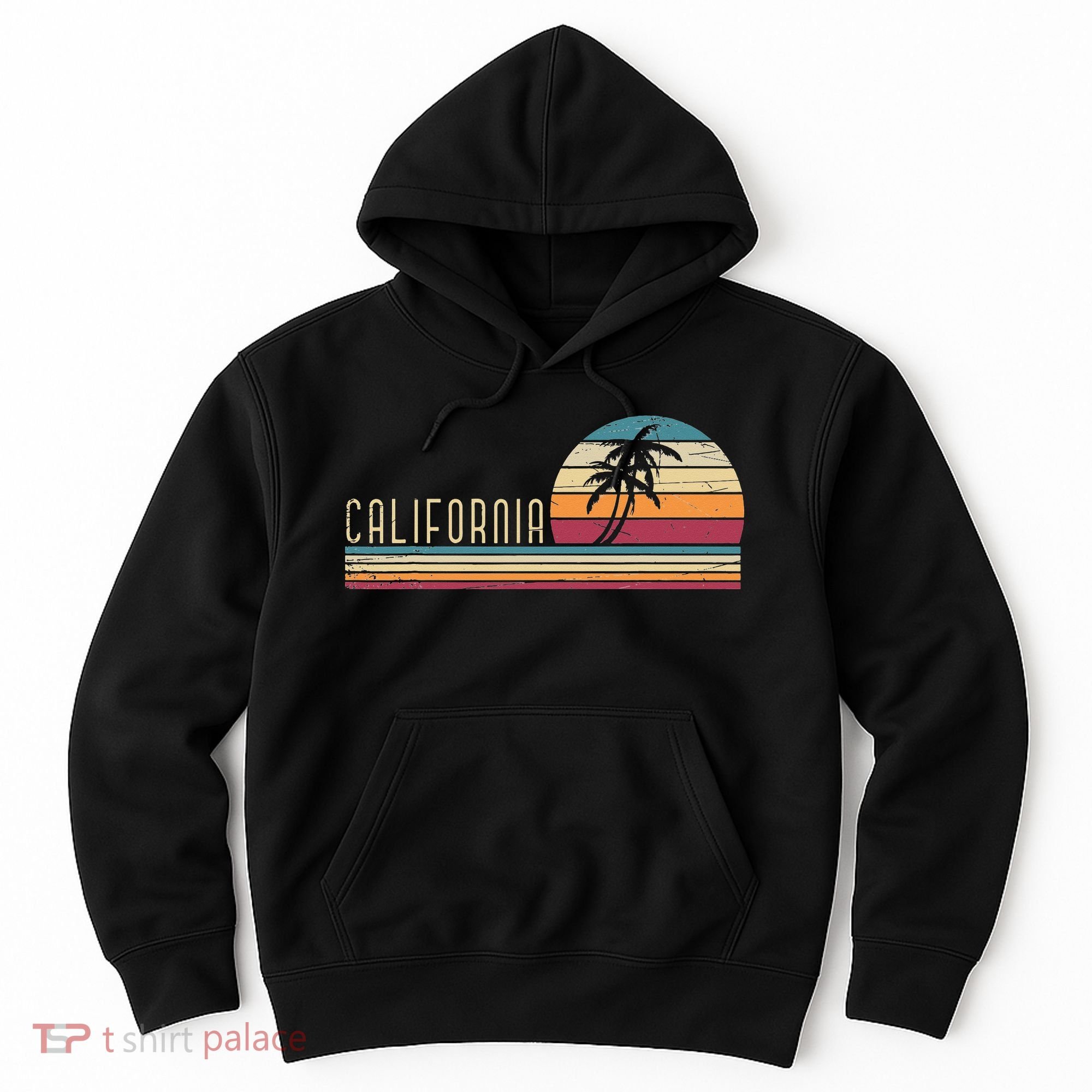 Cali Summer Vacation CA Palm Trees USA Retro California Hoodie