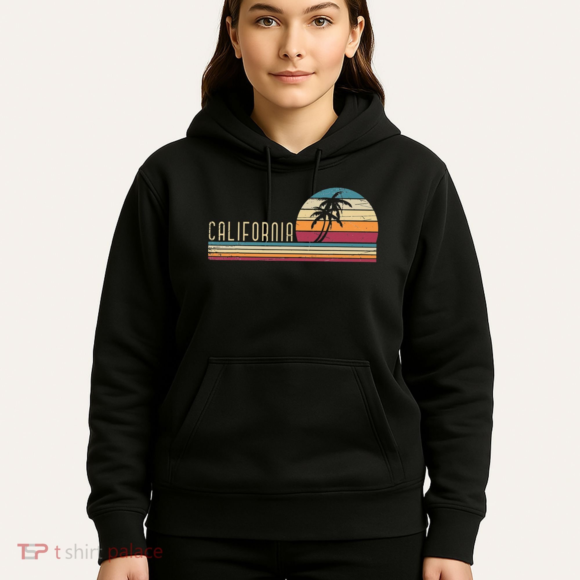Cali Summer Vacation CA Palm Trees USA Retro California Hoodie