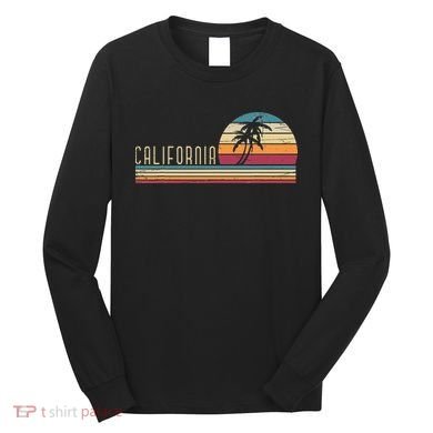 Cali Summer Vacation CA Palm Trees USA Retro California Long Sleeve Shirt