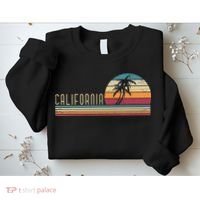 Cali Summer Vacation CA Palm Trees USA Retro California Sweatshirt thumb 2