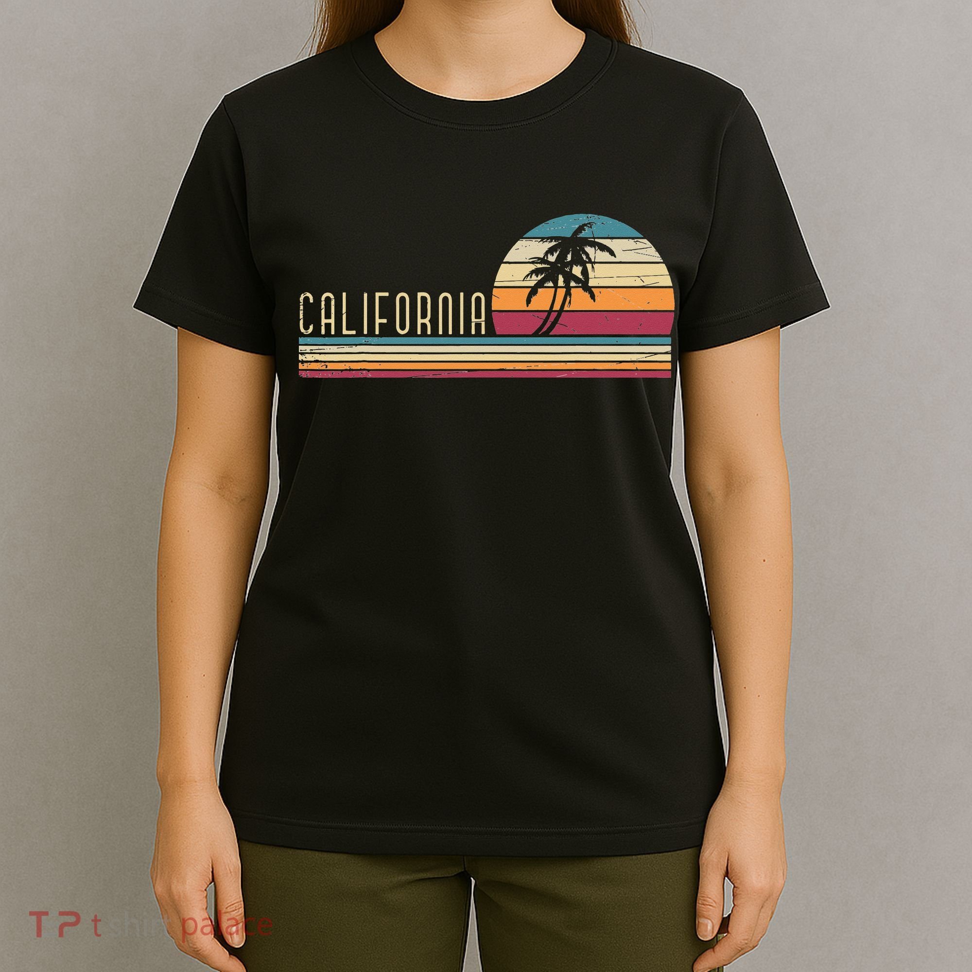 Cali Summer Vacation CA Palm Trees USA Retro California T-Shirt