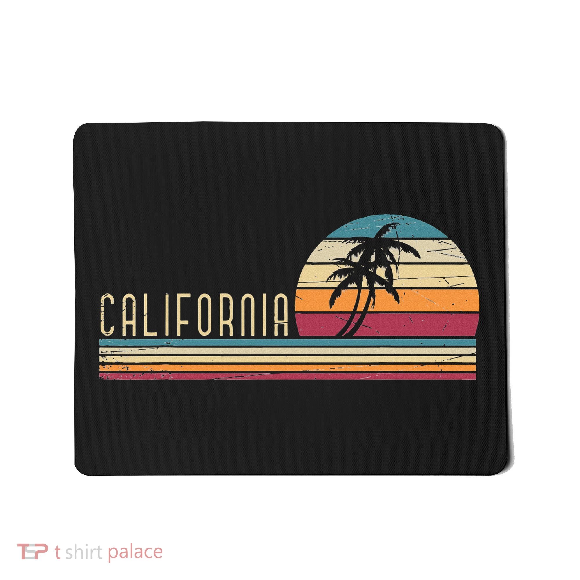 Cali Summer Vacation CA Palm Trees USA Retro California Mousepad