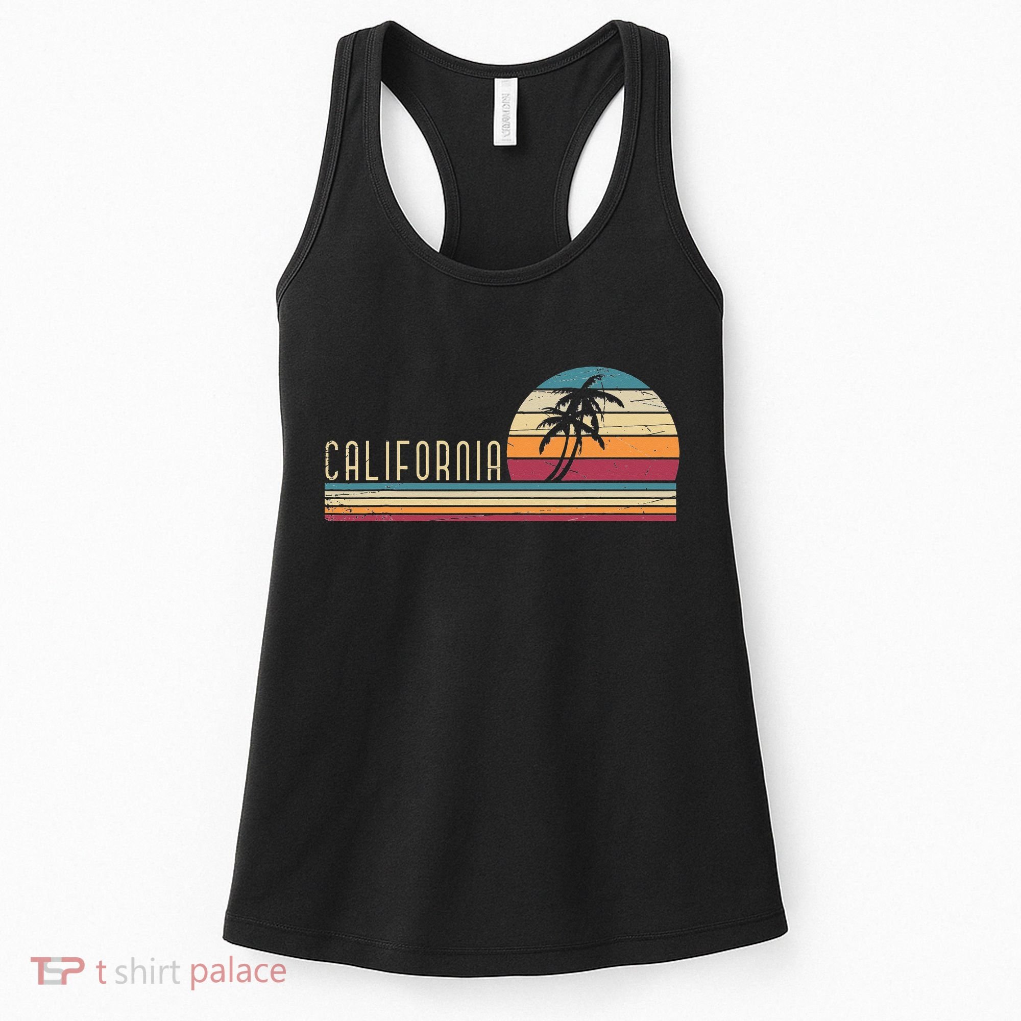 Cali Summer Vacation CA Palm Trees USA Retro California Women's Tank Top