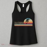 Cali Summer Vacation CA Palm Trees USA Retro California Women's Tank Top thumb 3
