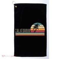 Cali Summer Vacation CA Palm Trees USA Retro California Golf Towel thumb 0