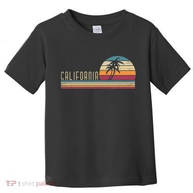 Cali Summer Vacation CA Palm Trees USA Retro California Toddler T-Shirt