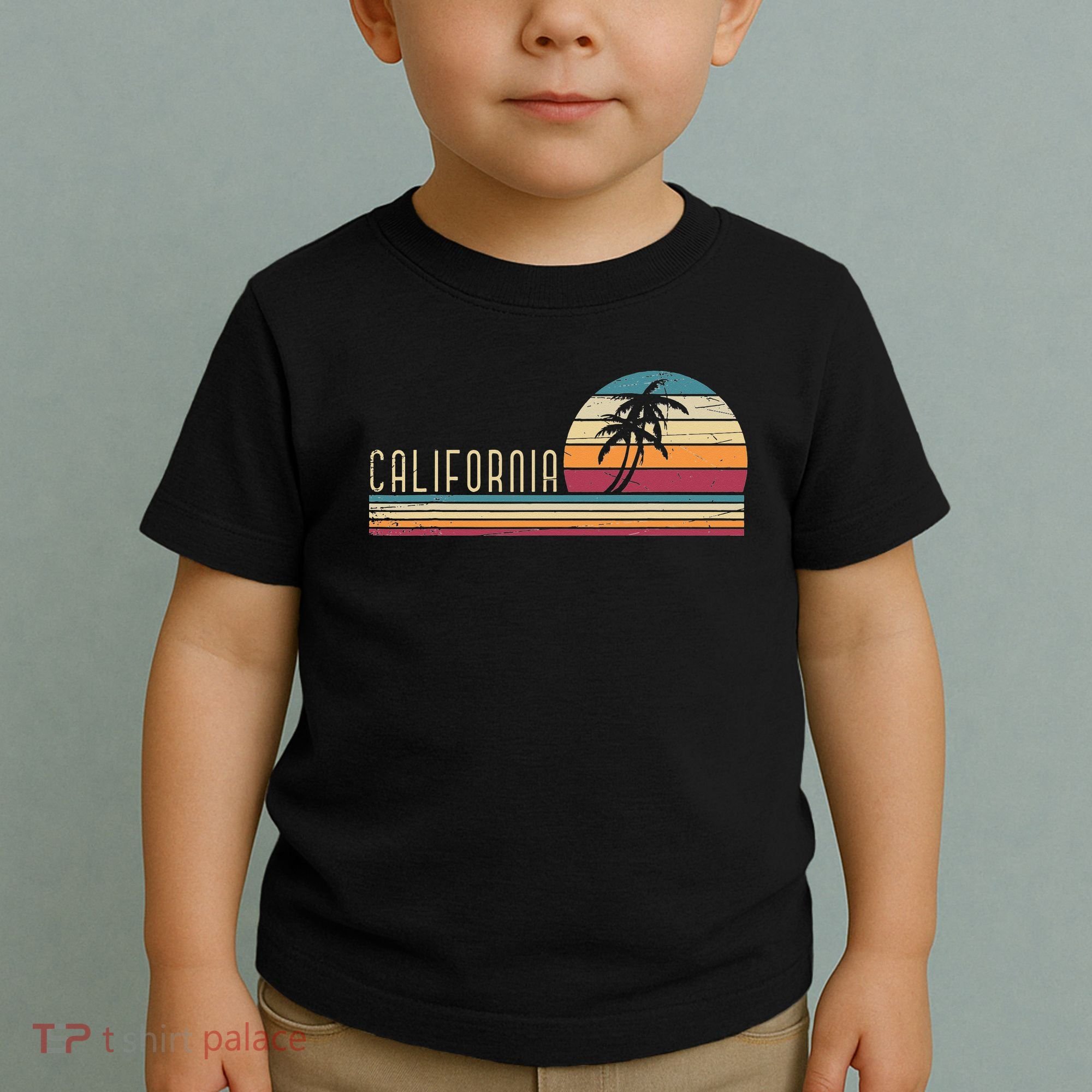 Cali Summer Vacation CA Palm Trees USA Retro California Toddler T-Shirt