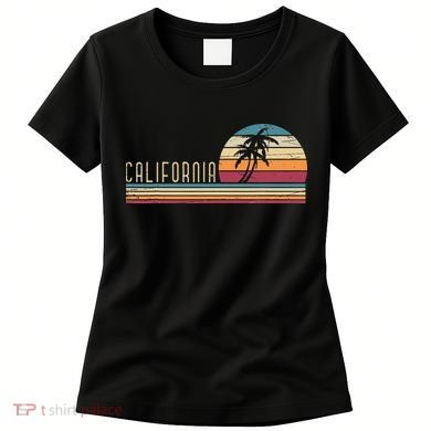 Cali Summer Vacation CA Palm Trees USA Retro California Women's T-Shirt