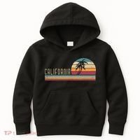 Cali Summer Vacation CA Palm Trees USA Retro California Kids Hoodie thumb 0