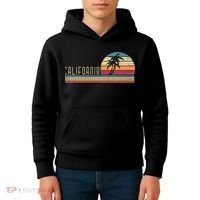 Cali Summer Vacation CA Palm Trees USA Retro California Kids Hoodie thumb 4