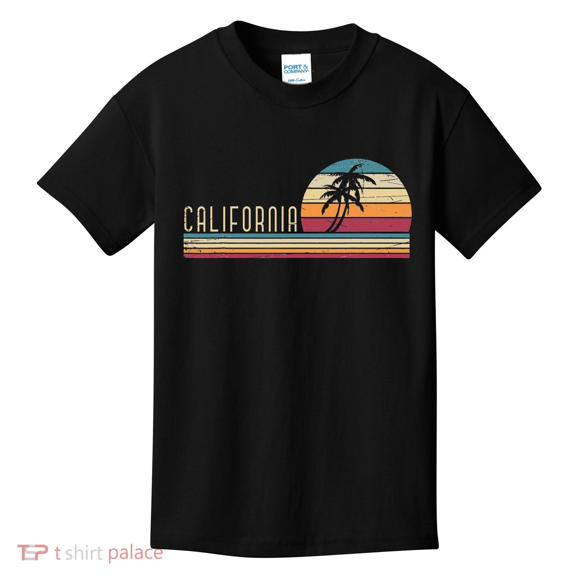 Cali Summer Vacation CA Palm Trees USA Retro California Kids T-Shirt