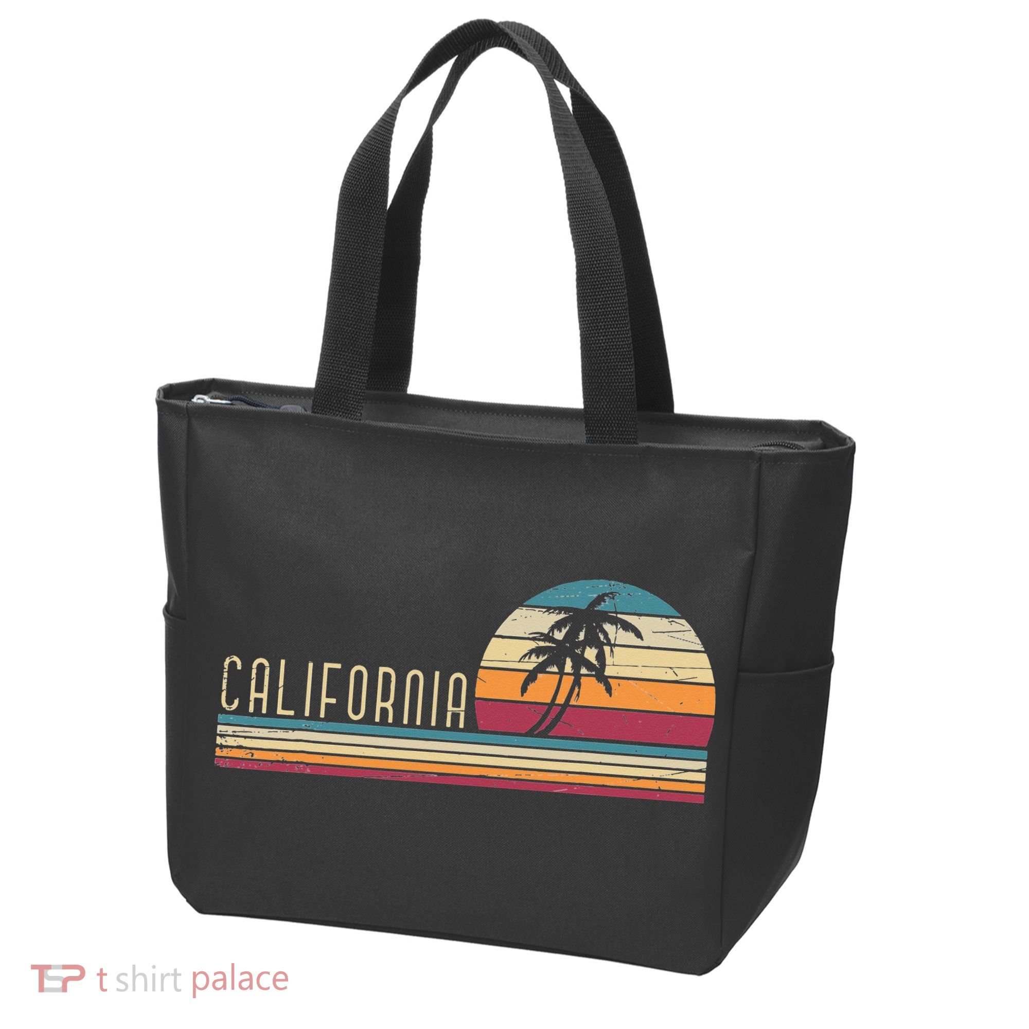 Cali Summer Vacation CA Palm Trees USA Retro California Tote Bag