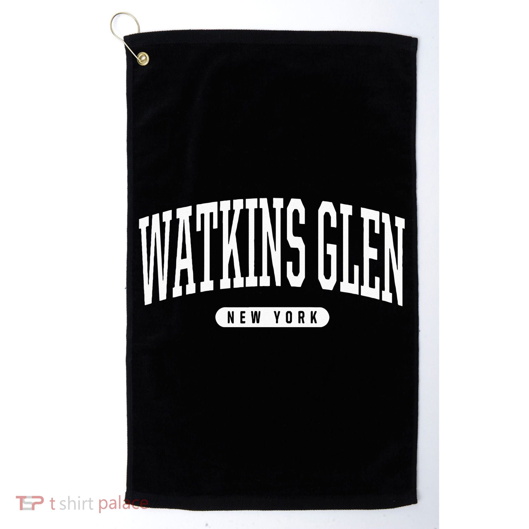College Style Watkins Glen New York Souvenir Gift  Golf Towel