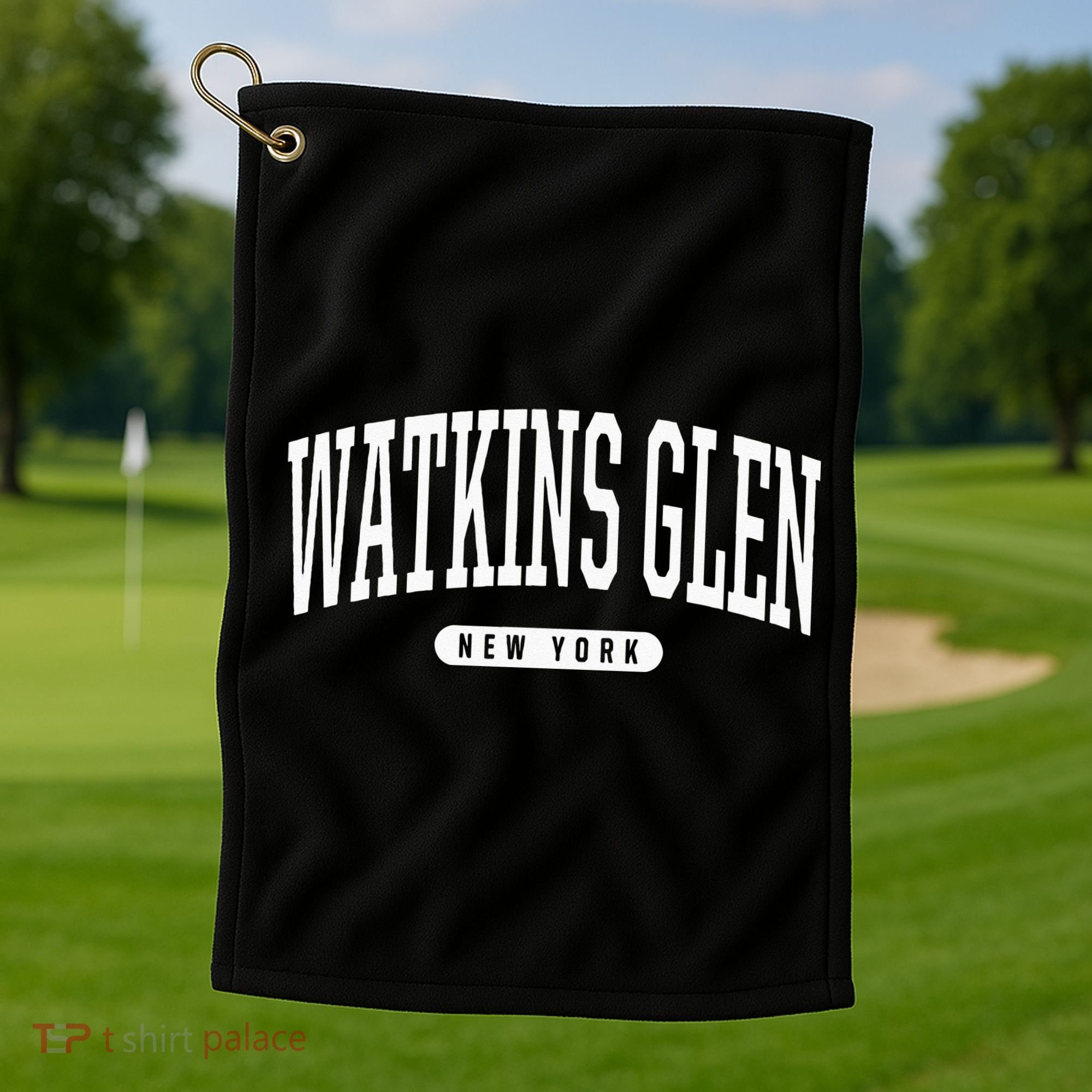 College Style Watkins Glen New York Souvenir Gift  Golf Towel