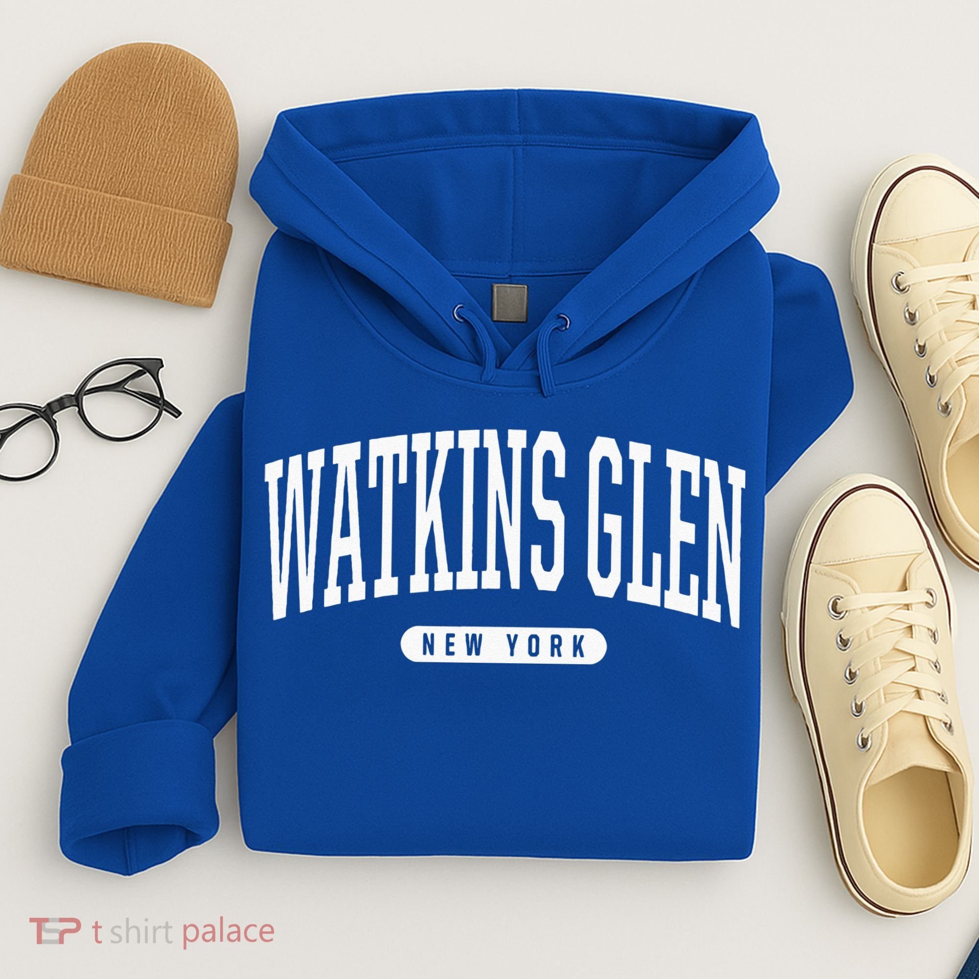 College Style Watkins Glen New York Souvenir Gift  Hoodie