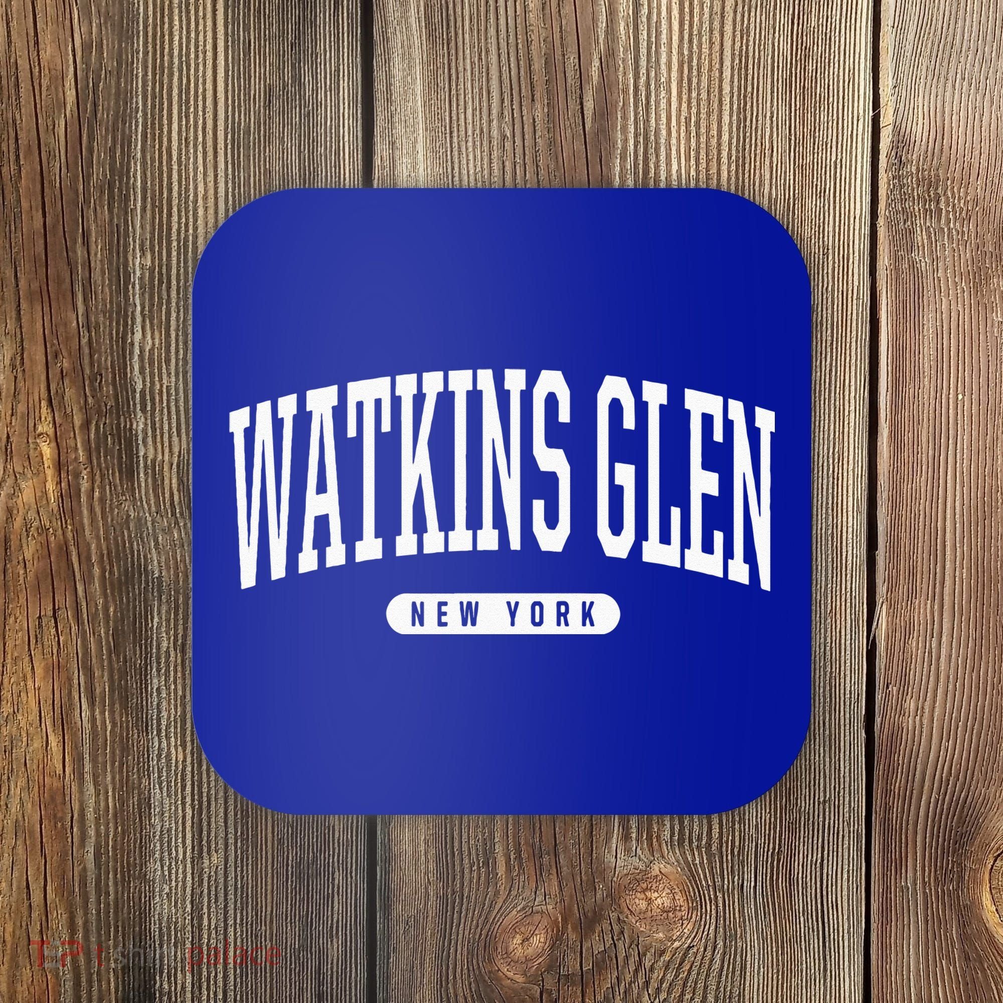 College Style Watkins Glen New York Souvenir Gift  Coaster