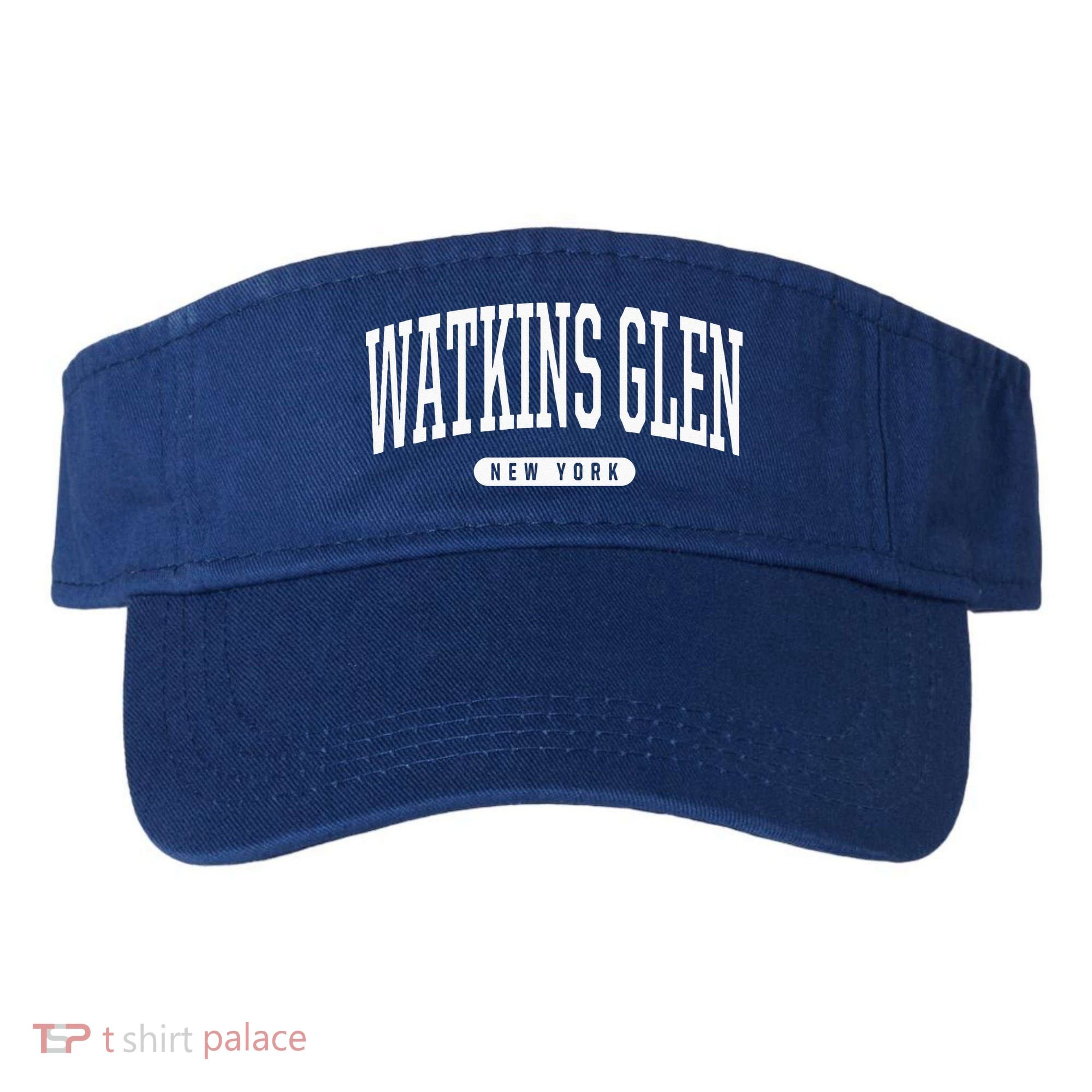 College Style Watkins Glen New York Souvenir Gift  Visor