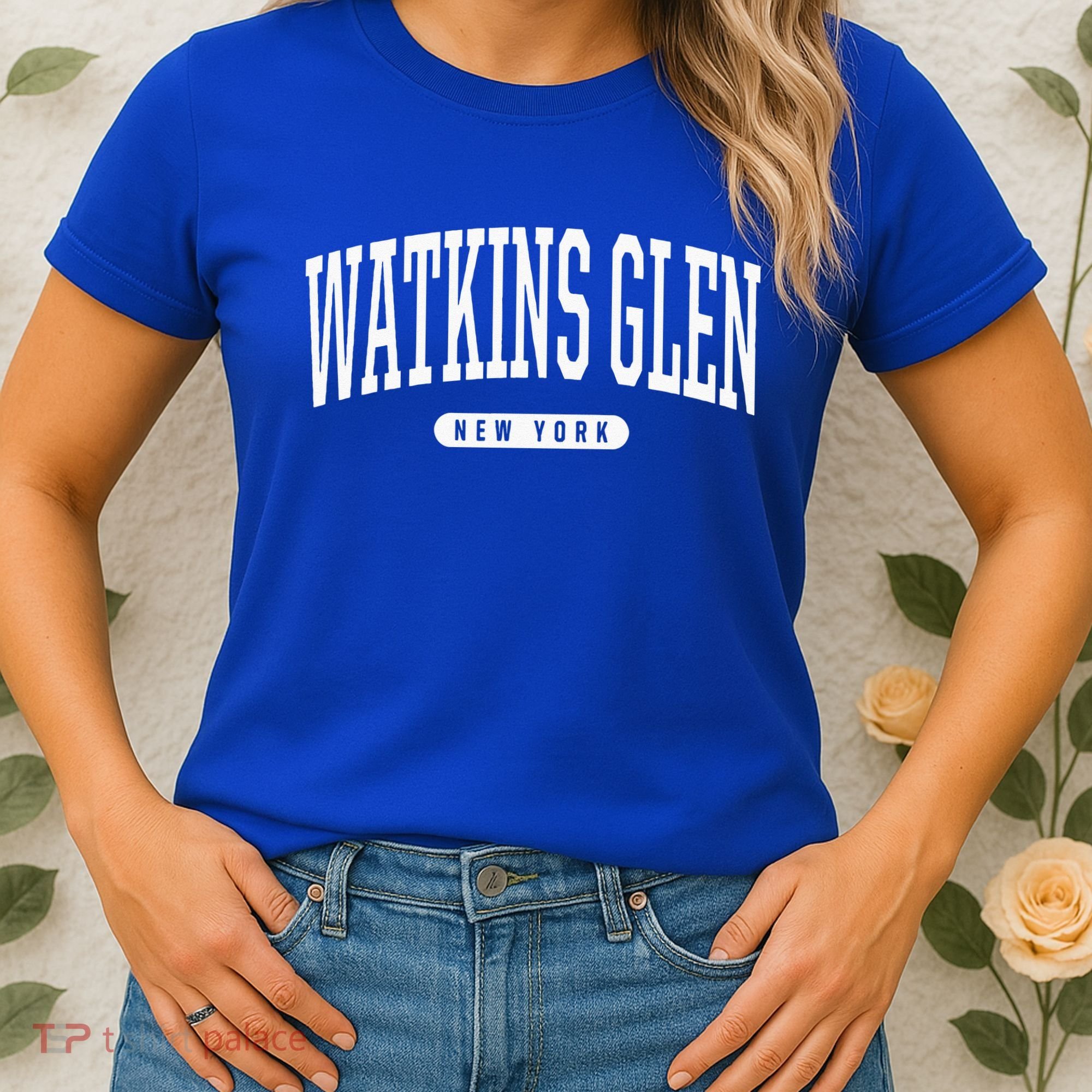 College Style Watkins Glen New York Souvenir Gift  Women's T-Shirt