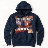 Christians Stand With Israel Amercan Flag Patriotic Hoodie thumb 0