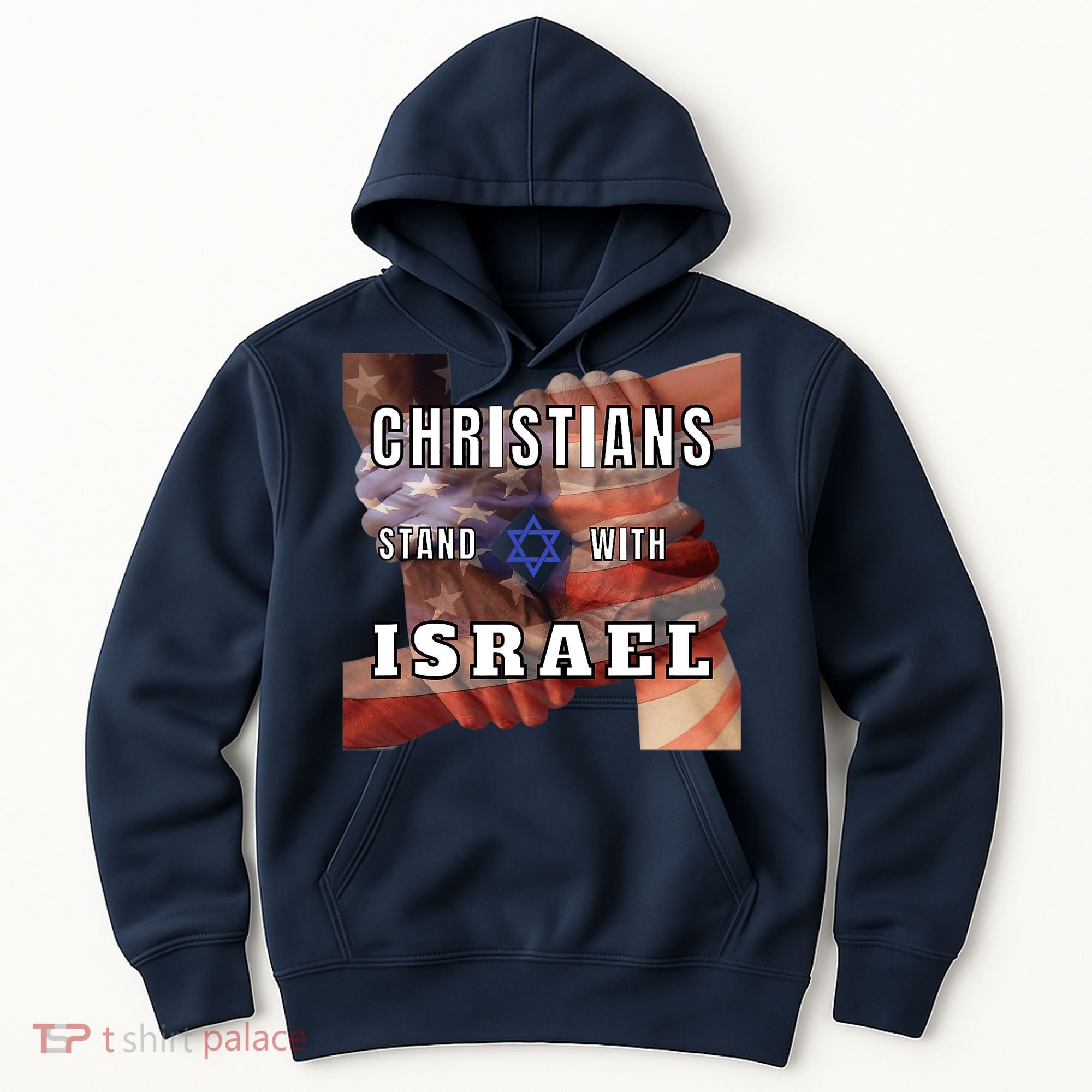 Christians Stand With Israel Amercan Flag Patriotic Hoodie