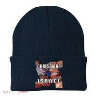 Christians Stand With Israel Amercan Flag Patriotic Beanie thumb 0