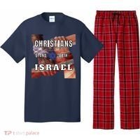 Christians Stand With Israel Amercan Flag Patriotic Pajama Set thumb 0