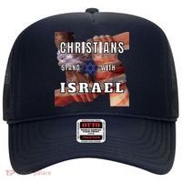 Christians Stand With Israel Amercan Flag Patriotic Hat thumb 0