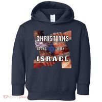 Christians Stand With Israel Amercan Flag Patriotic Toddler Hoodie thumb 0