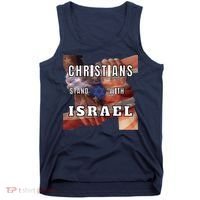 Christians Stand With Israel Amercan Flag Patriotic Tank Top thumb 0