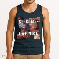 Christians Stand With Israel Amercan Flag Patriotic Tank Top thumb 3